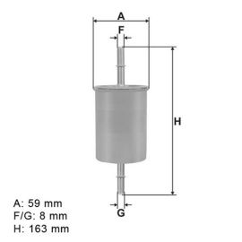 Filter goriva Pionir FG905 - L225 - PP905 - CFF100225 - 0450905316 - MBNA985
