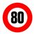 Nalepnica ograničenje brzine 80 Km/h 160 mm