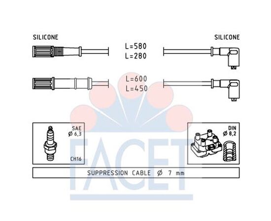 Kablovi za svećice Facet 4.9451 - CLS067 - 941095100582