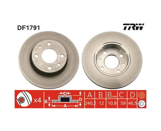 Disk kočioni prednji TRW DF1791