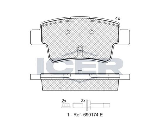 Pločice kočione zadnje Icer 181740