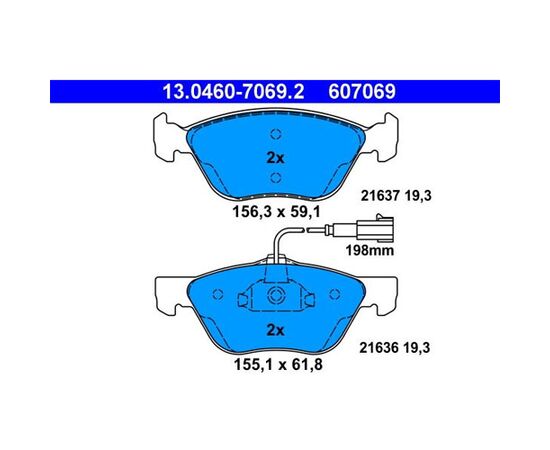 Pločice kočione prednje ATE 13.0460-7069.2