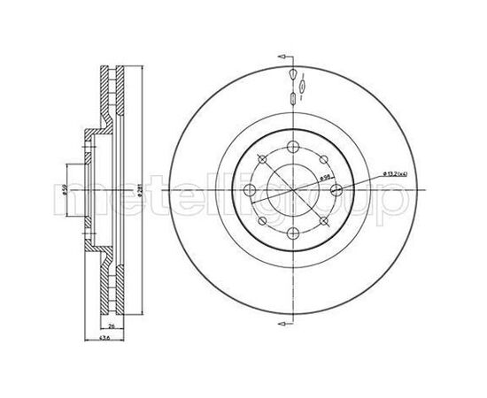 Disk kočioni prednji Metelli 230571C