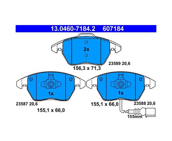 Pločice kočione prednje ATE 13.0460-7184.2