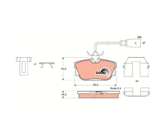 Pločice kočione Steinberg 0.1326