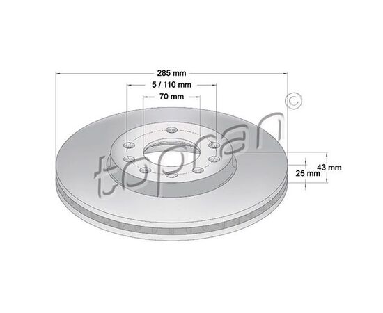 Disk kočioni prednji Topran 206511