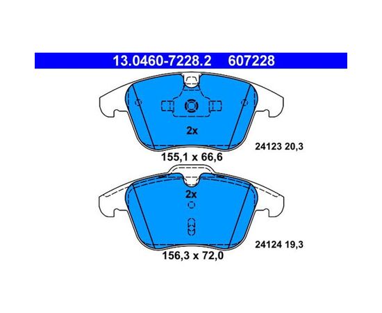Pločice kočione ATE 13.0460-7228.2 - 16613 - LP1967 - P24076