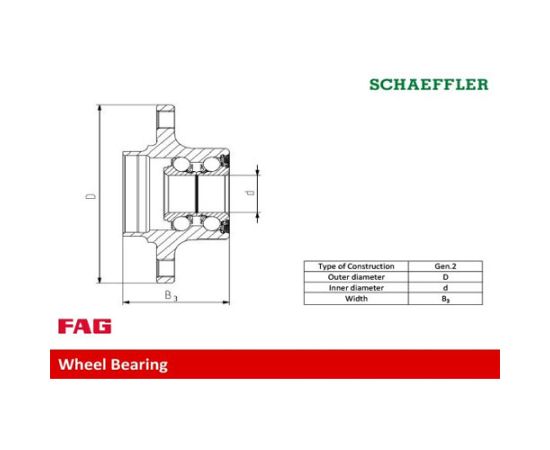 Glavčina zadnja FAG 713606040 - ALWB11615 - 802870 - KRT2533