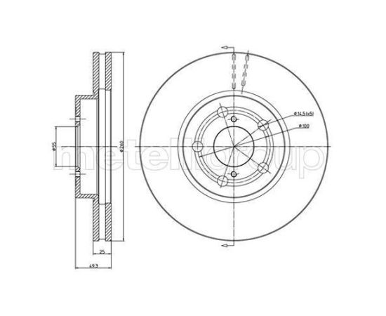 Disk kočioni prednji Metelli 230512C - BS5770C - 657710 - DI279
