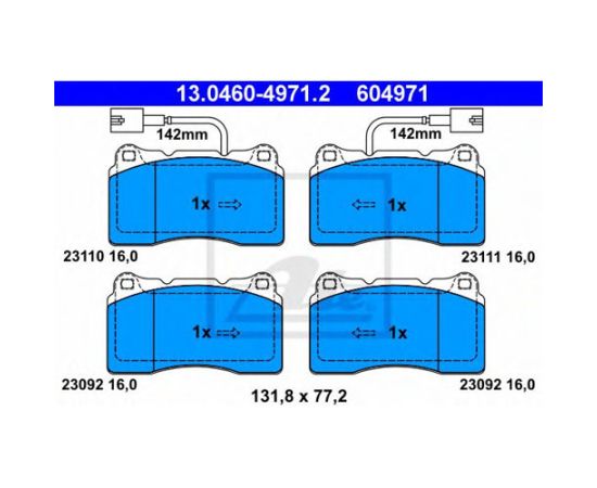 Pločice kočione prednje ATE 13.0460-4971.2 - GDB1363 - FDB1334 - 0986424577