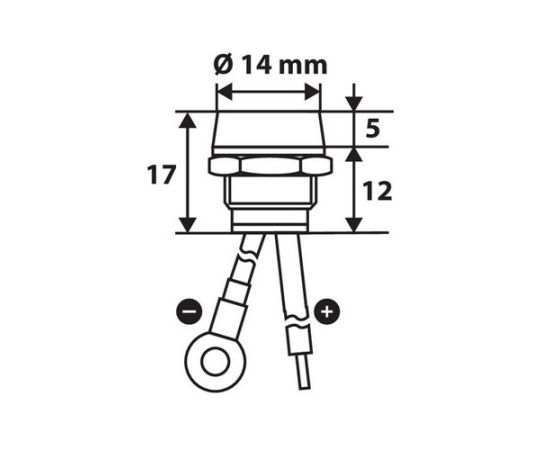 LED indikator crveni Lampa 45580 12/24V