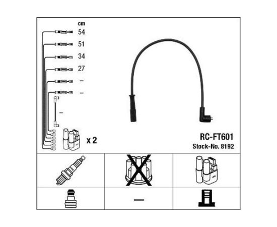 Kablovi za svećice NGK 8192 - RCFT601 - 4.8616 - CLS261 - 883088 - 346555