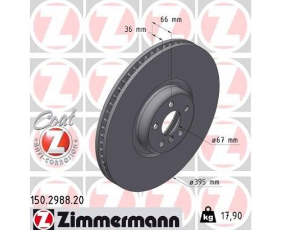 Disk kočioni prednji Zimmermann 150.2988.20 - 18902
