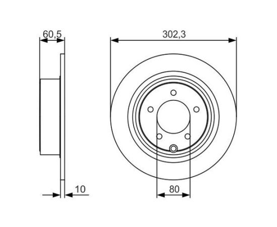 Disk kočioni zadnji Bosch 0986479R07 - DF6326 - DDF1763C - 92177303 - 562756JC